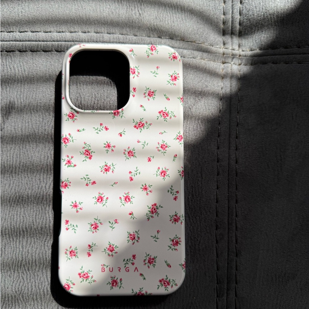 Burga Floral Phone Case - White with Pink Flowers
